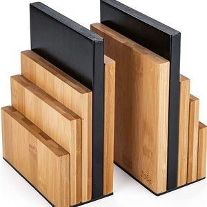 JUSK Design Bamboo Book End/Book Organizer